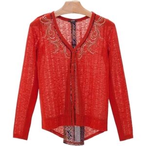 Miss Me Pieced Embellished Cardigan Sz Medium
